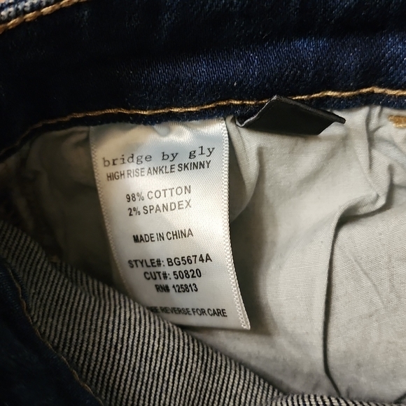 Bridge of Gly Elliott high rise skinny jeans distressed high stretch 24 - Picture 4 of 11